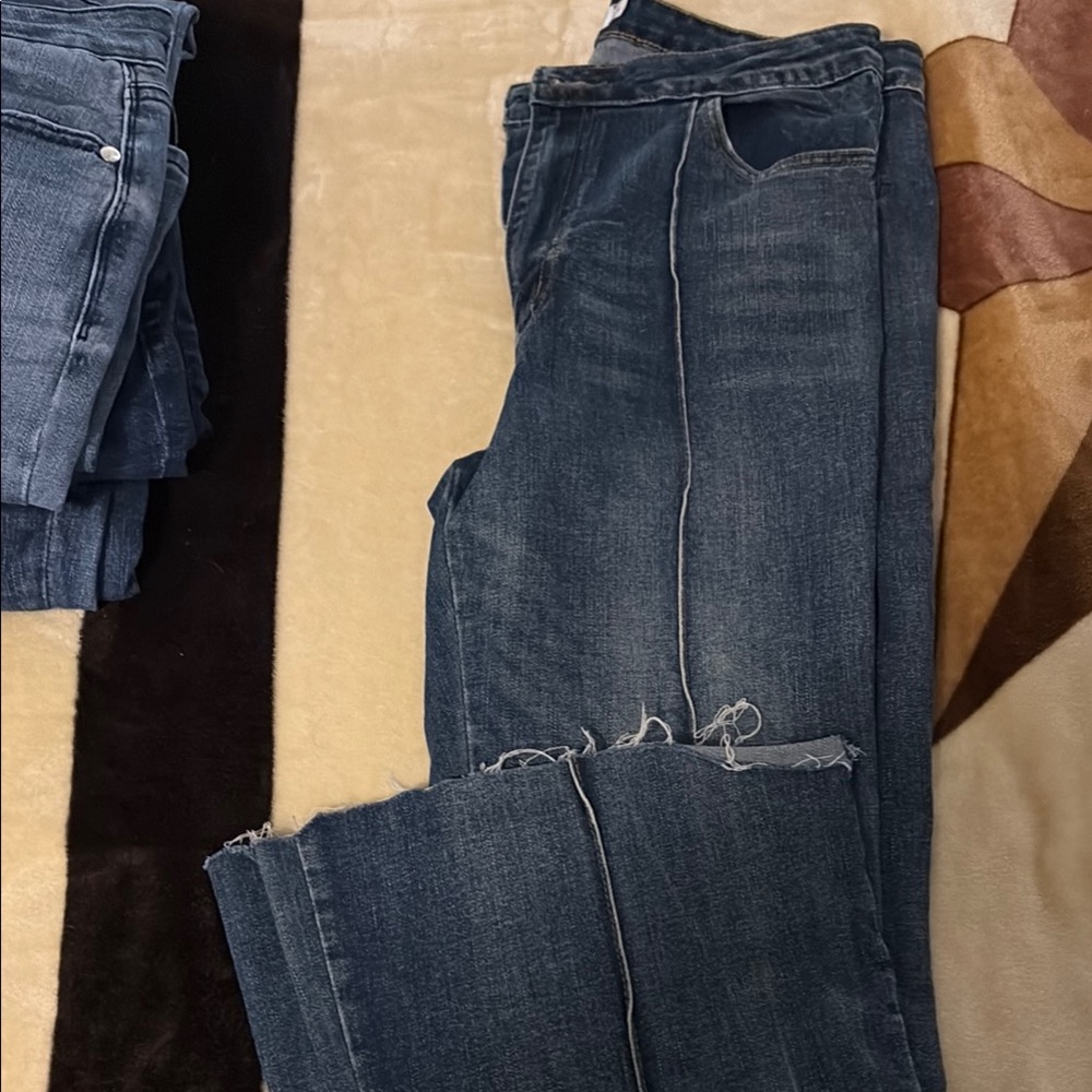 Distressed Blue Jeans